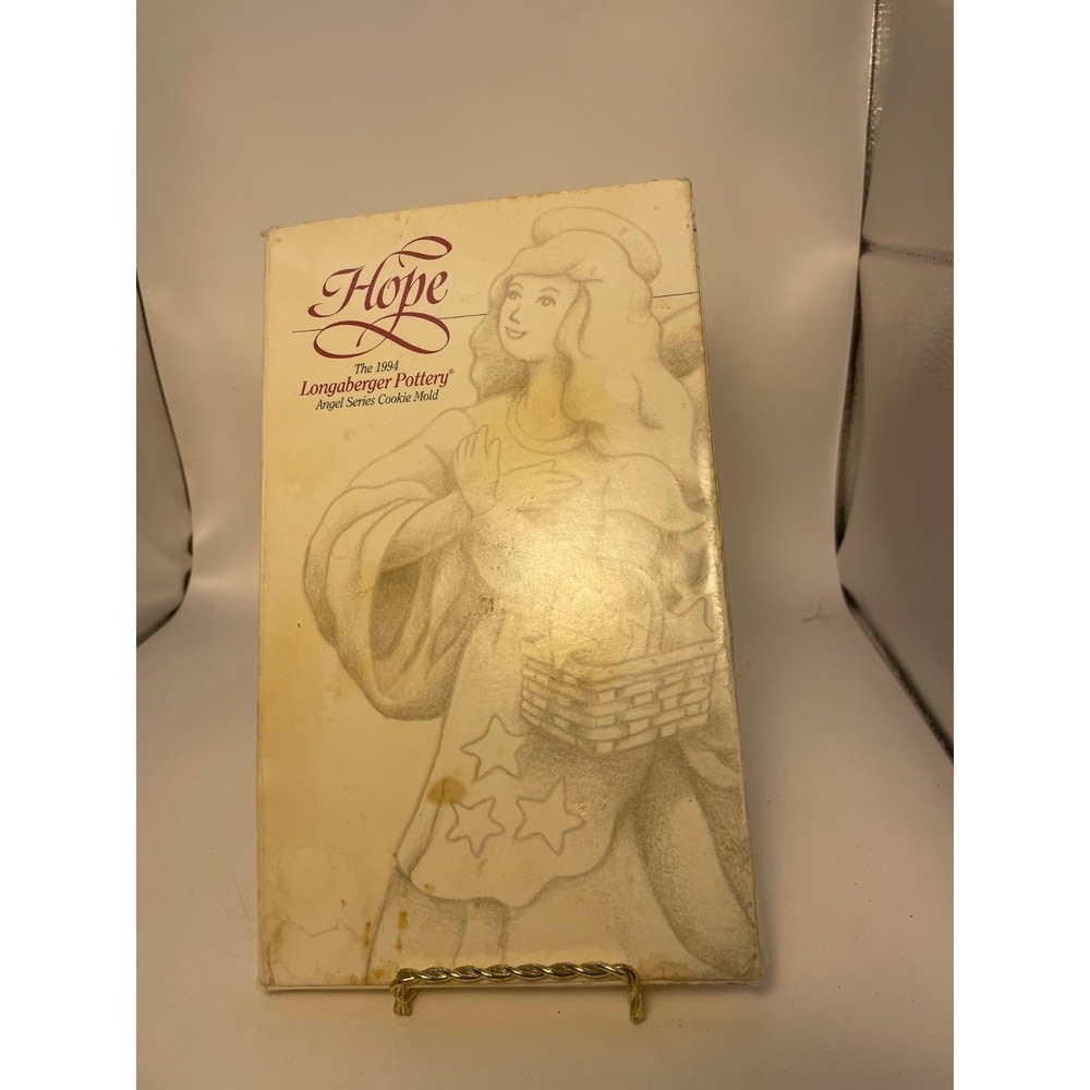 Longaberger 1994 HOPE Pottery Angel Series Cookie Mold with Box - Picture 1 of 8